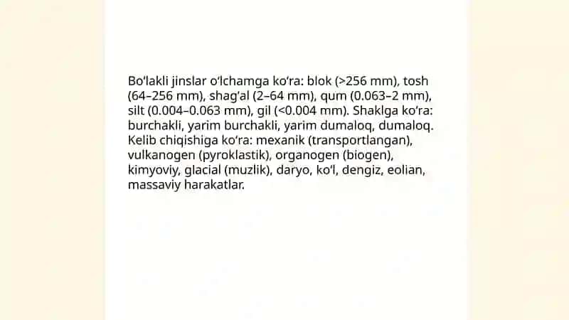 Boʻlakli togʻ jinslari 4