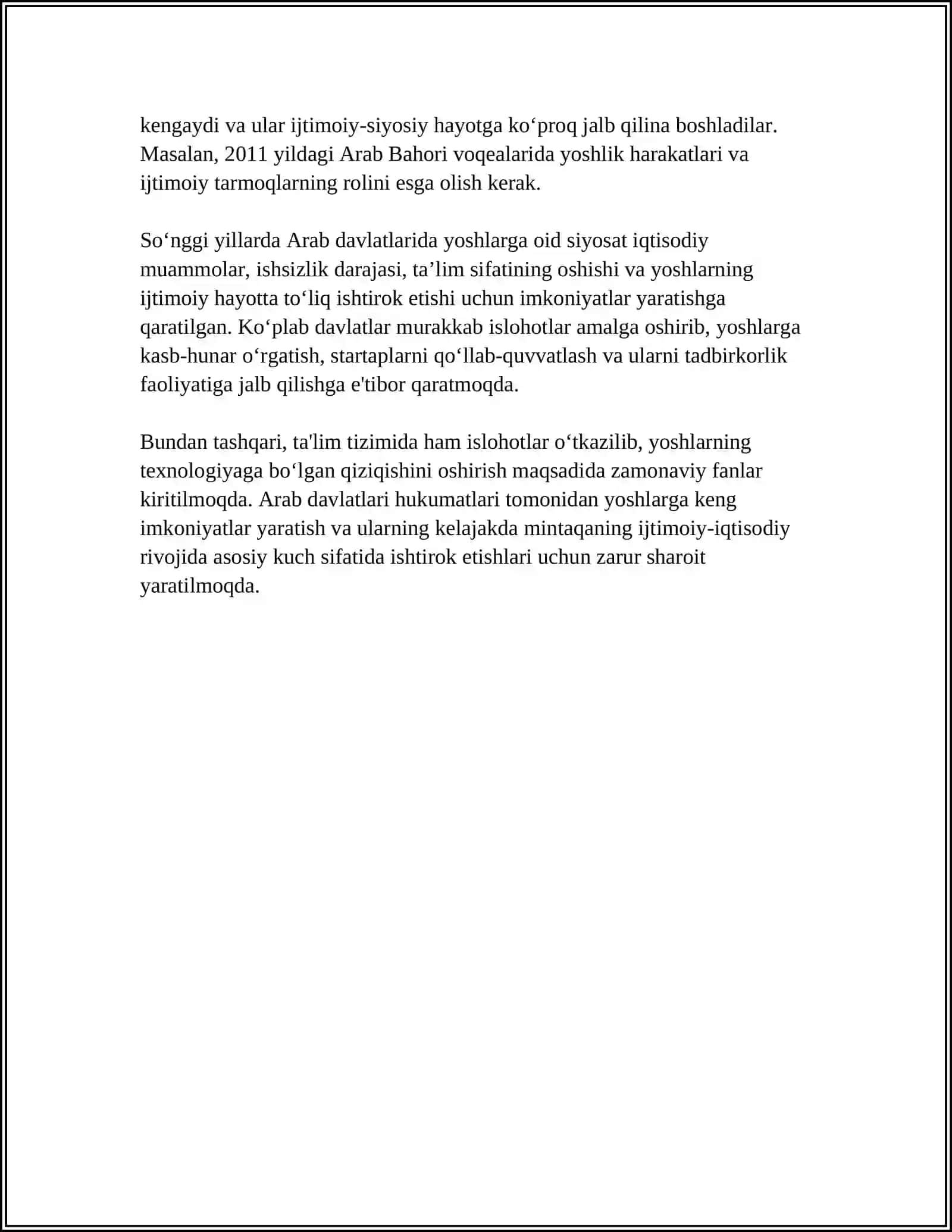 ARAB DAVLATLARIDA YOSHLAR SIYOSATI 4