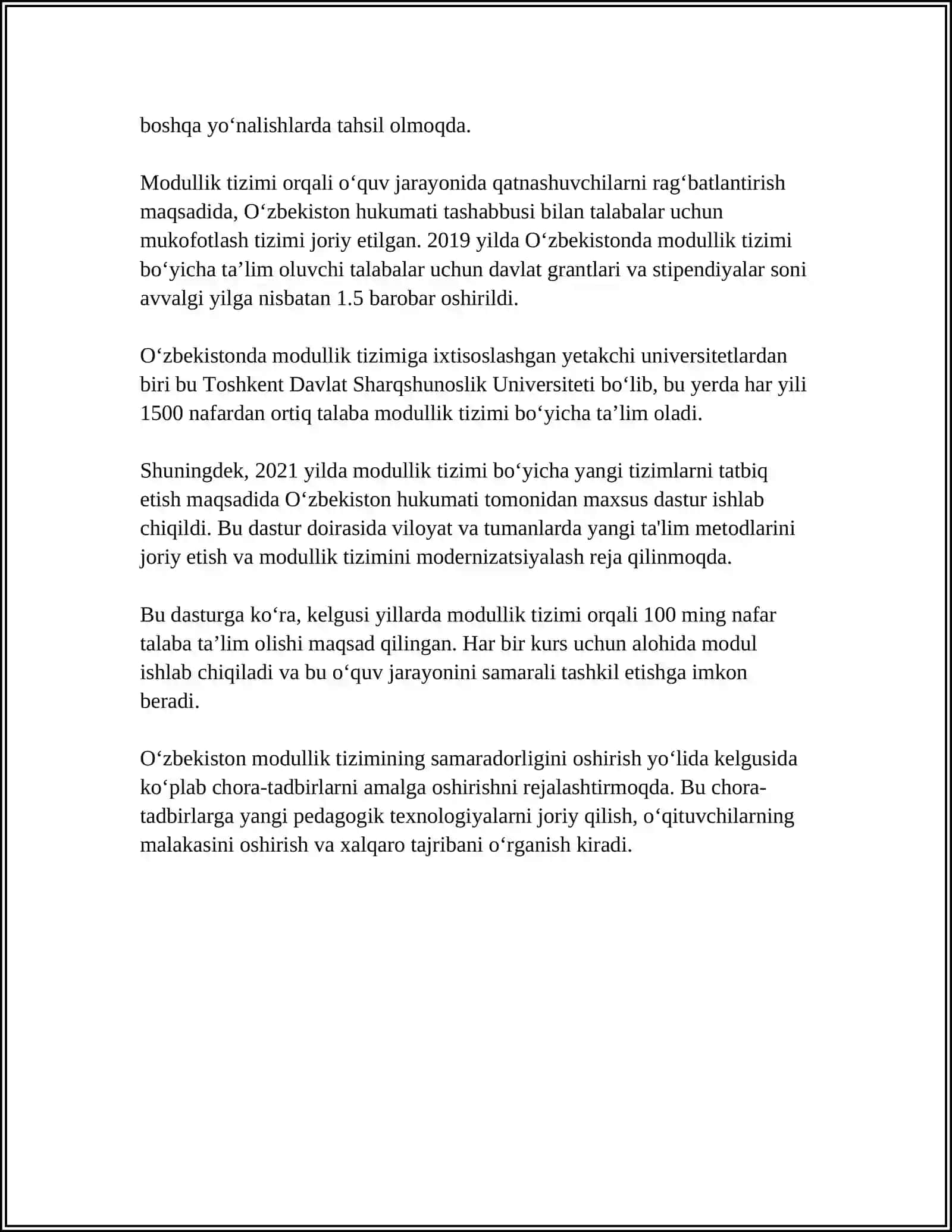 OZBEK MODULI 4