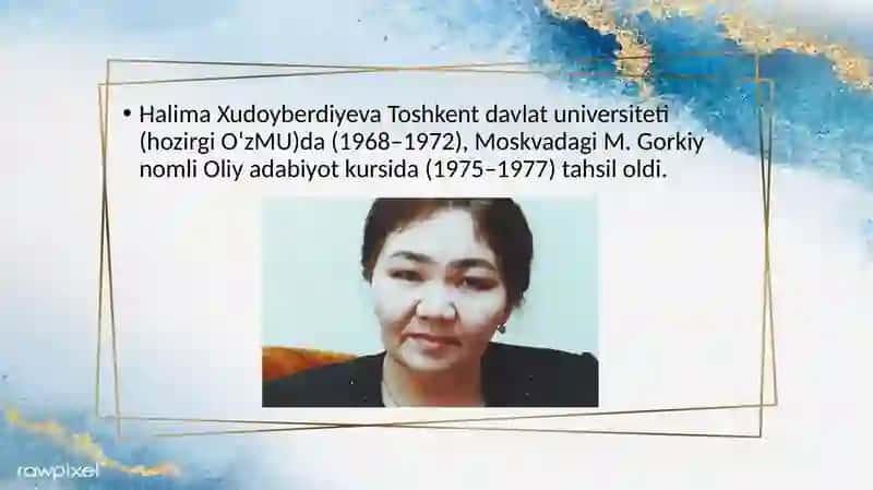 Halima Xudoyberdiyeva hayoti va ijodi 4