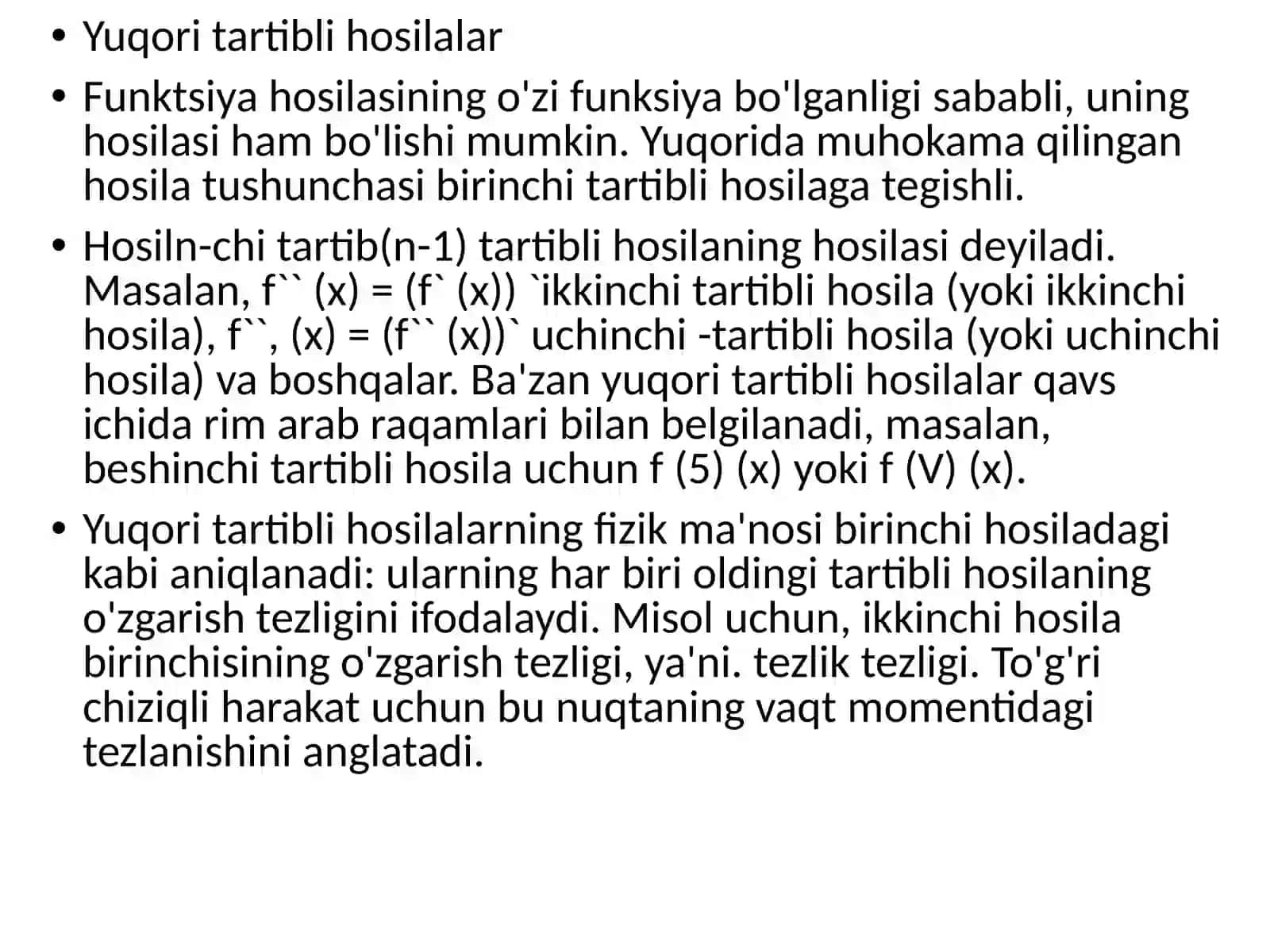 Funksiya hosilalari 4