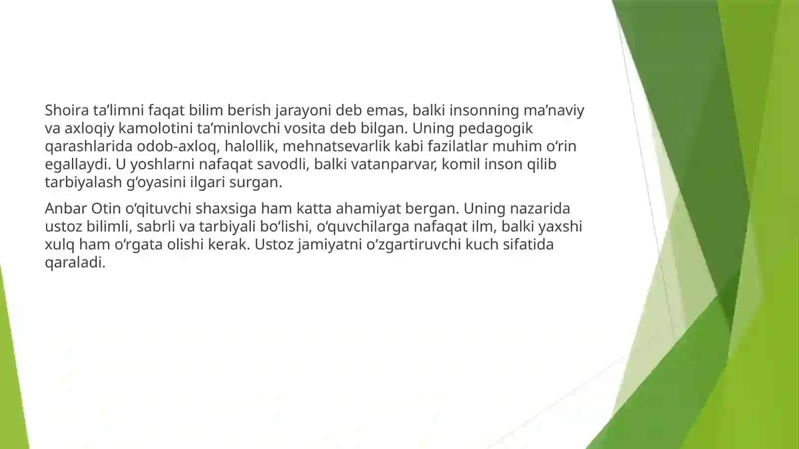 Anbar Otin va Munavvarqorining pedagogik fikrlari 4