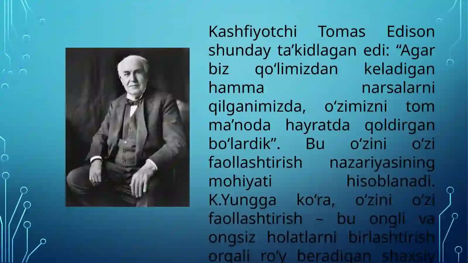 O’zligini faollashtirish,o’zini-o’zi boshqarish va personallik 4