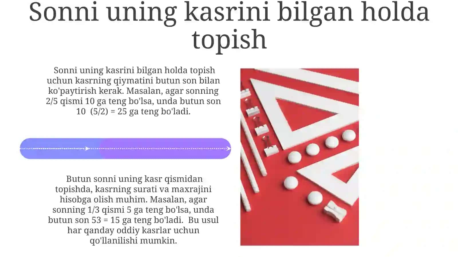 Butunning kasrini topish 4