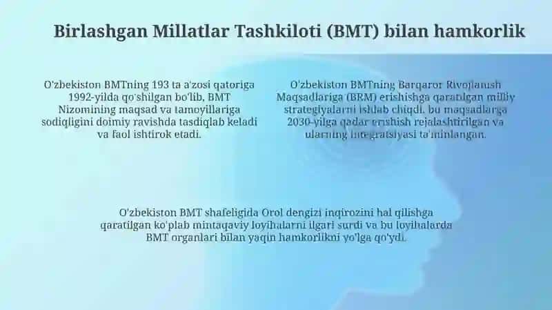 O'zbekistonning xalqaro tashkilotlar bilan hamkorlik aloqalari 4