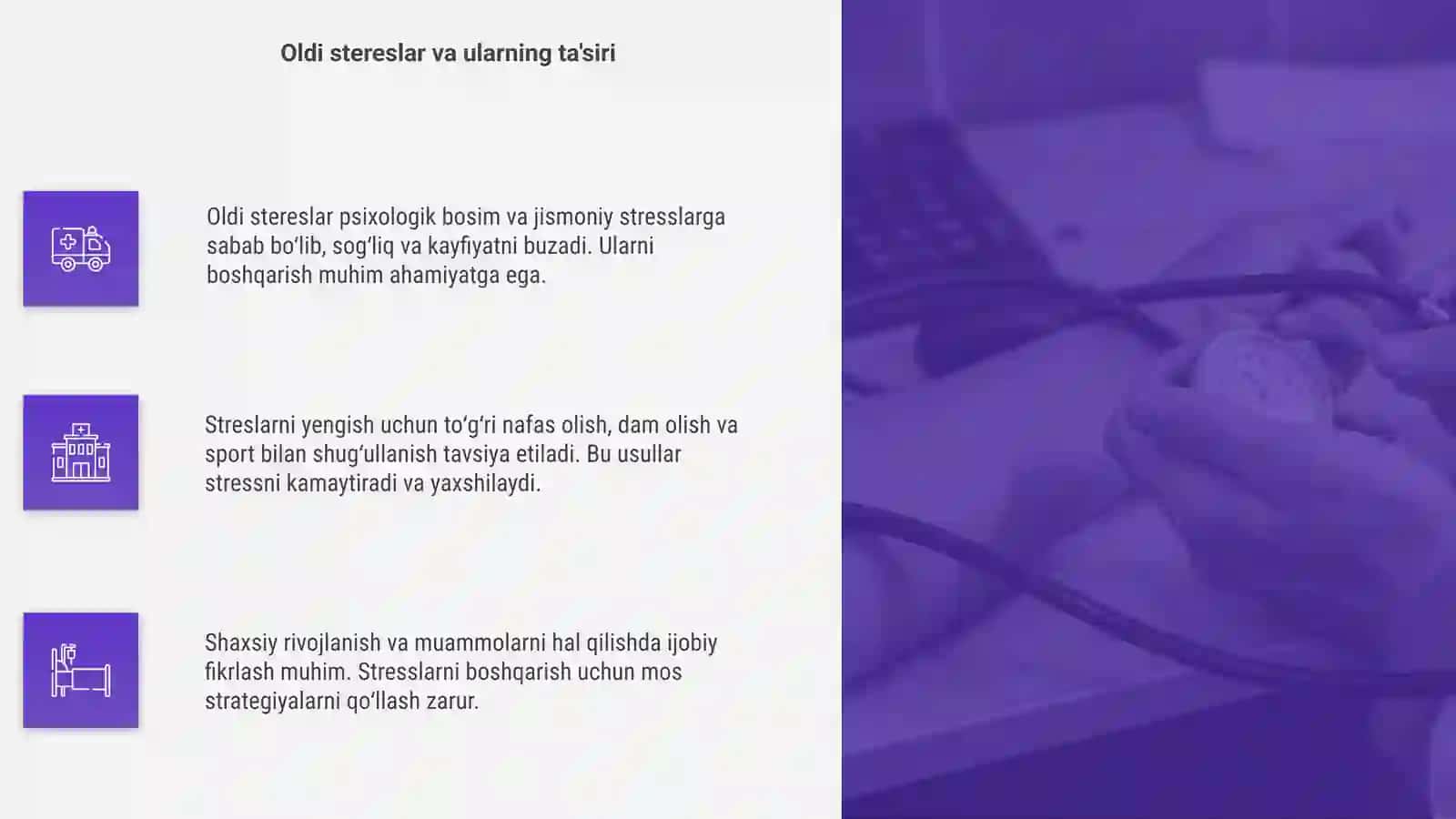Musoboqa oldi steres va uni yengish yullari 4