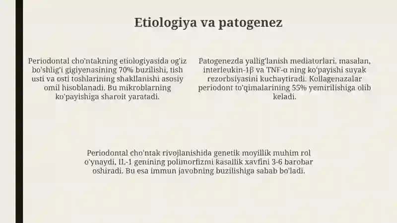Parodont kassaliklari (gingivit, poradontit, parodont) 4