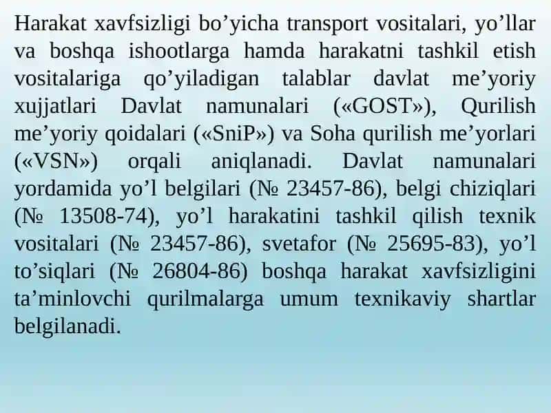 Harakatni tashkil etish bo‘yicha meyoriy xujjatlar 4