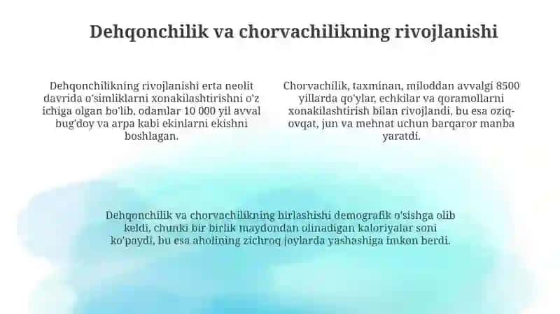 Neolit davri madaniyatlari xususiyatlari 4