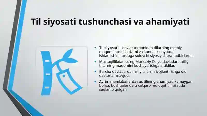 Markaziy Osiyo davlatlaridagi til siyosati 4