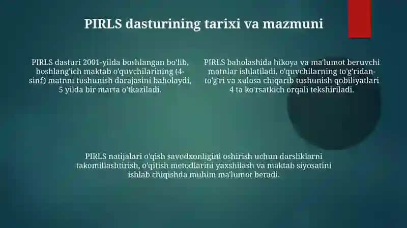 PIRLS, TIMSS, PISA va TALIS: Tarixi va Maqsadi 4