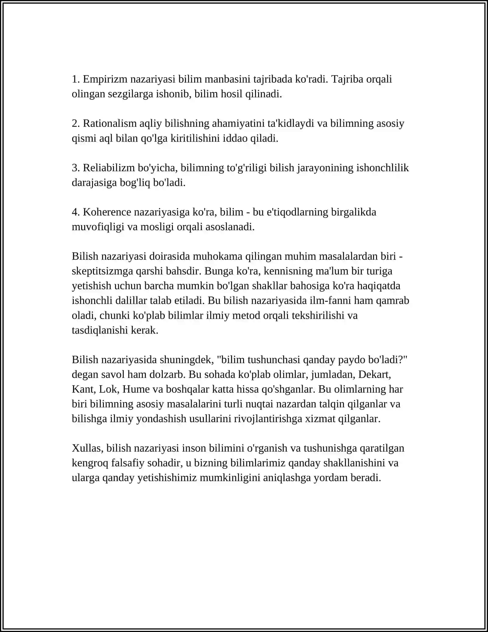 BILISH FALSAFASI(GNOSEOLOGIYA) 4