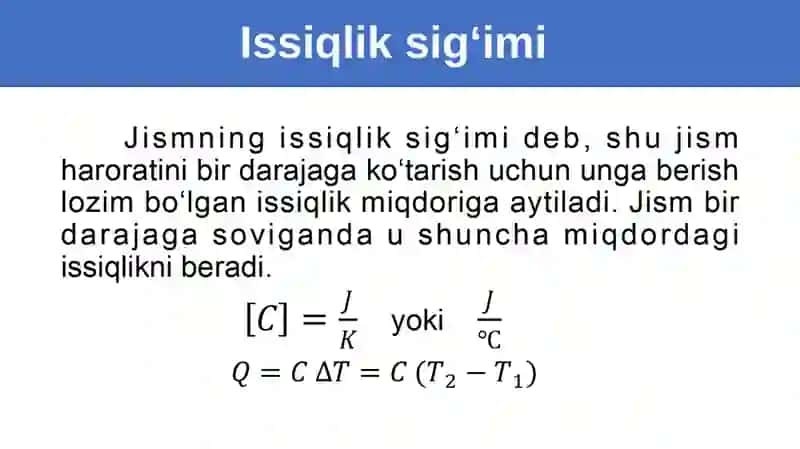 Issiqlik miqdori 4