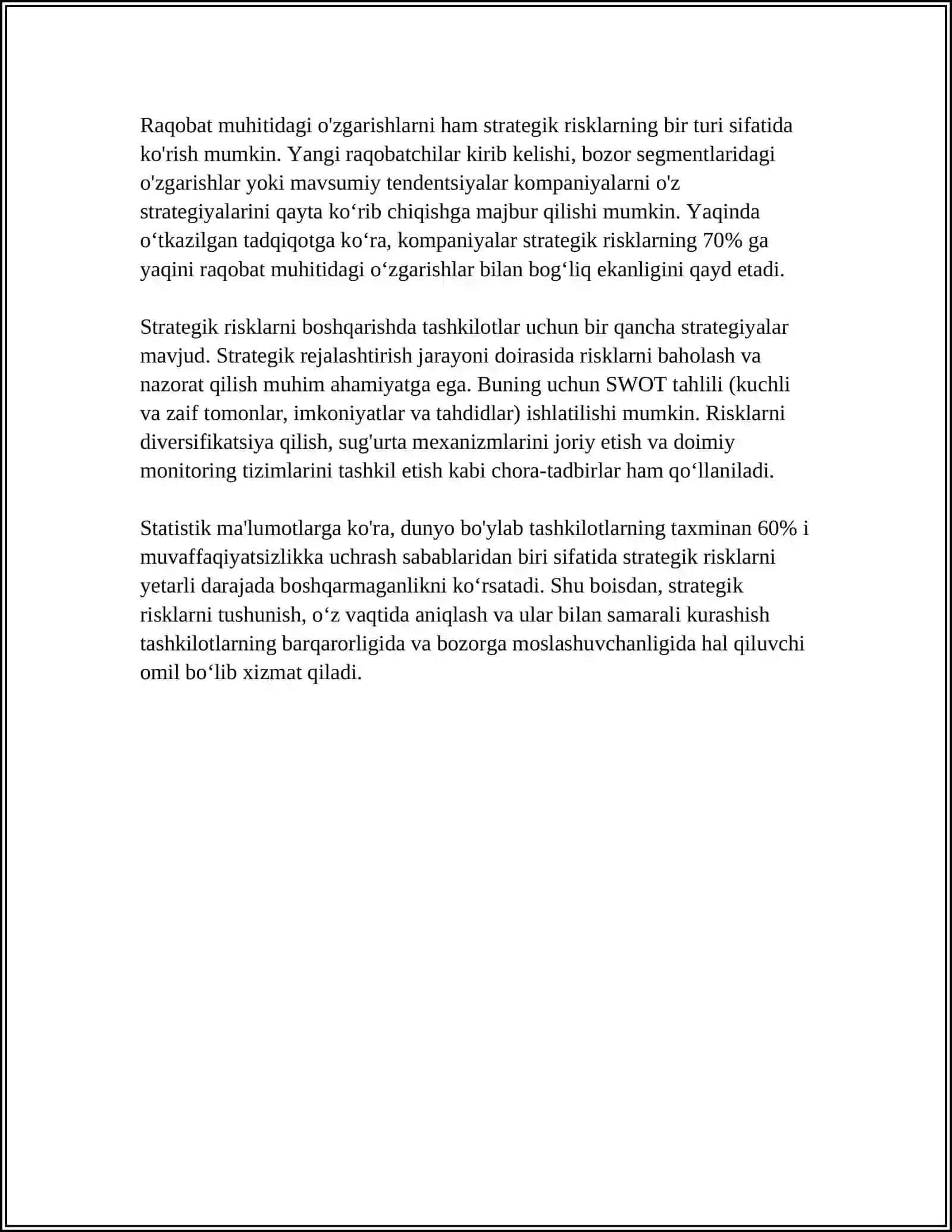 STRATEGIK RISKLAR VA ULARNI BOSHQARISH YO'LLARI 4