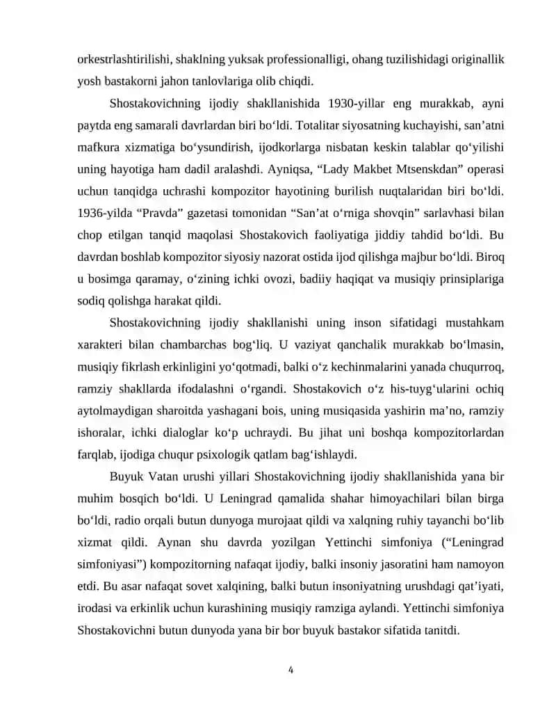 D.SHOSTAKOVICH IJODI 4