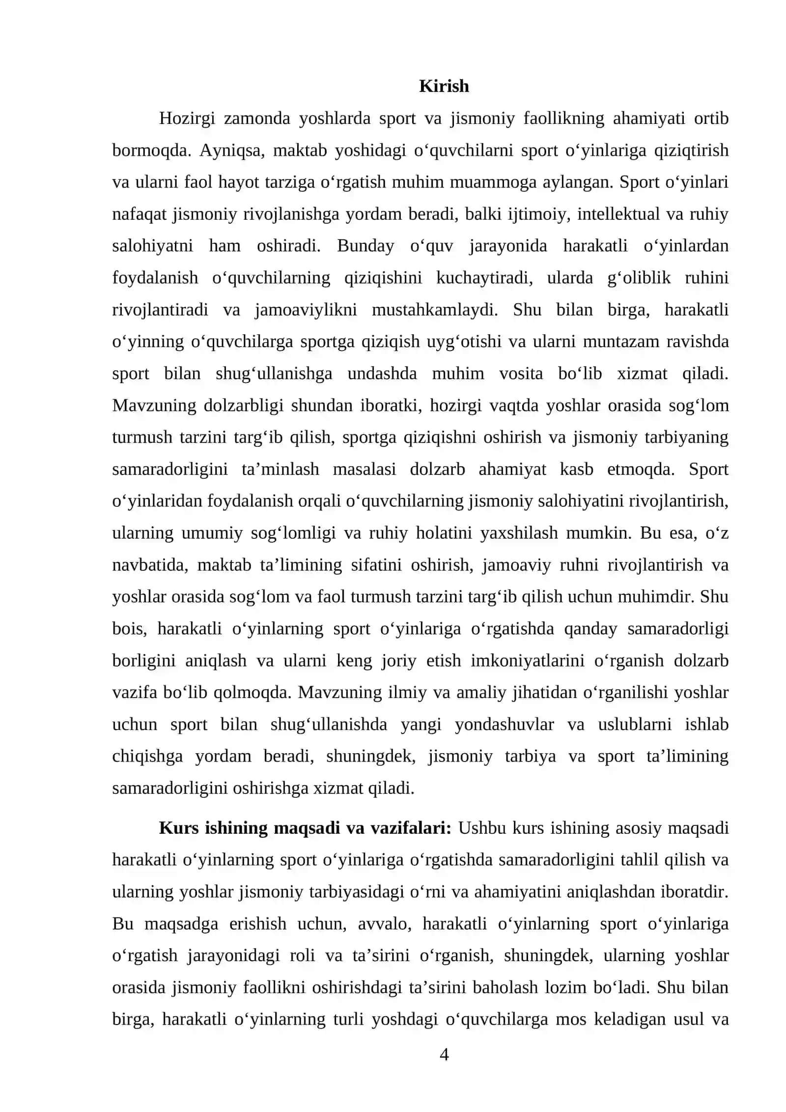 O'QUVCHILARNI SPORT O'YINLARIGA O'RGATISHDA HARAKATLI O'YINLARDAN FOYDALANISH SAMARADORLIGI 4