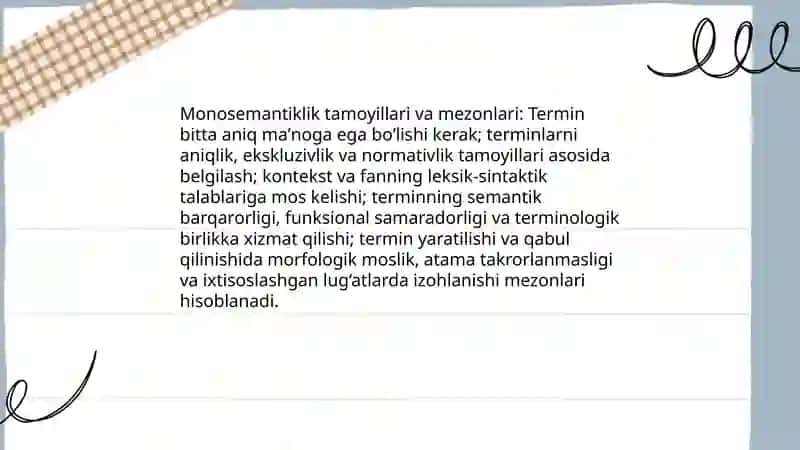 Terminlarning monosemantik xarakteri 4