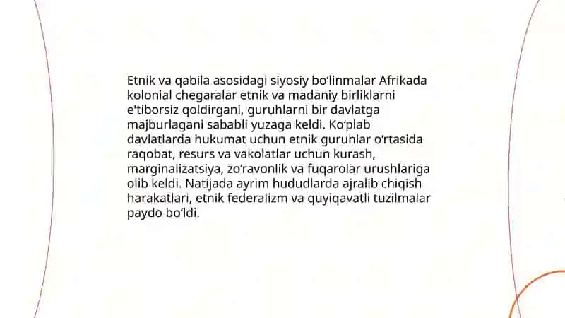 Afrika siyosiy kartasining shakllanish xususiyatlari 4