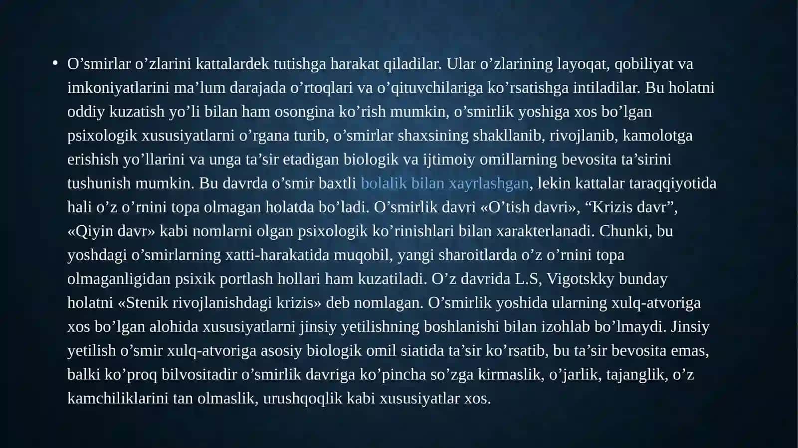 O‘smirshaxsining xususiyatlari 4