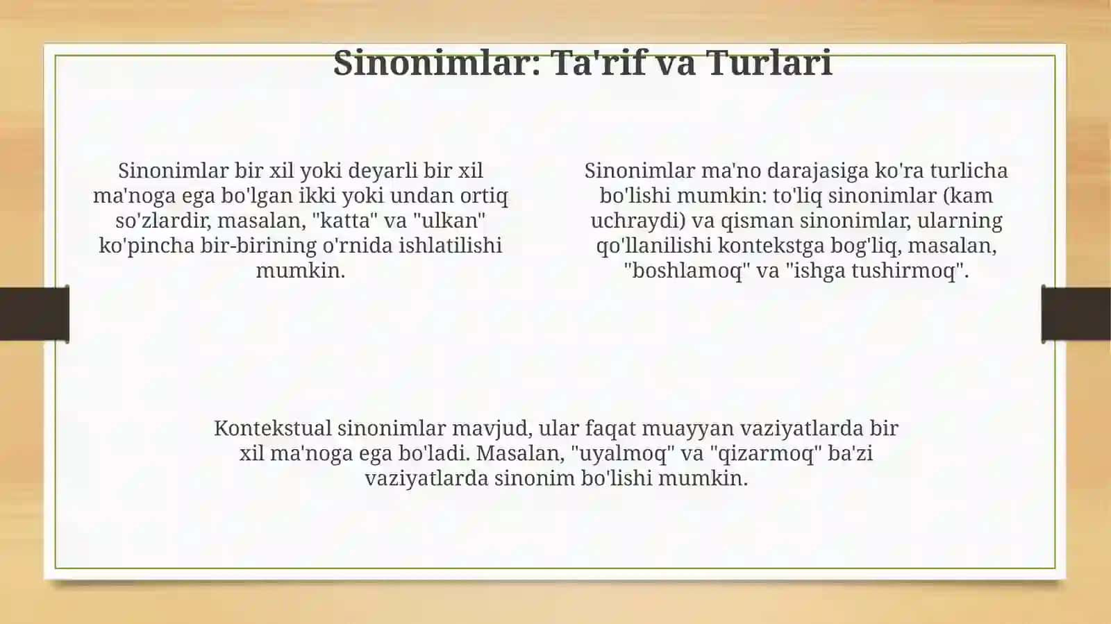 Homonimlar va Sinonimlar 4