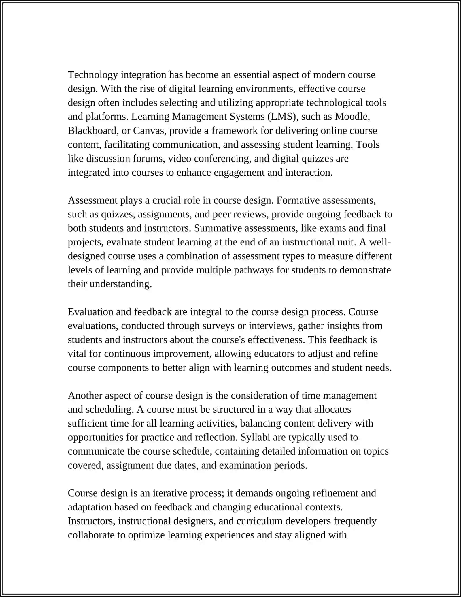 COURSE DESCRIPTION 4