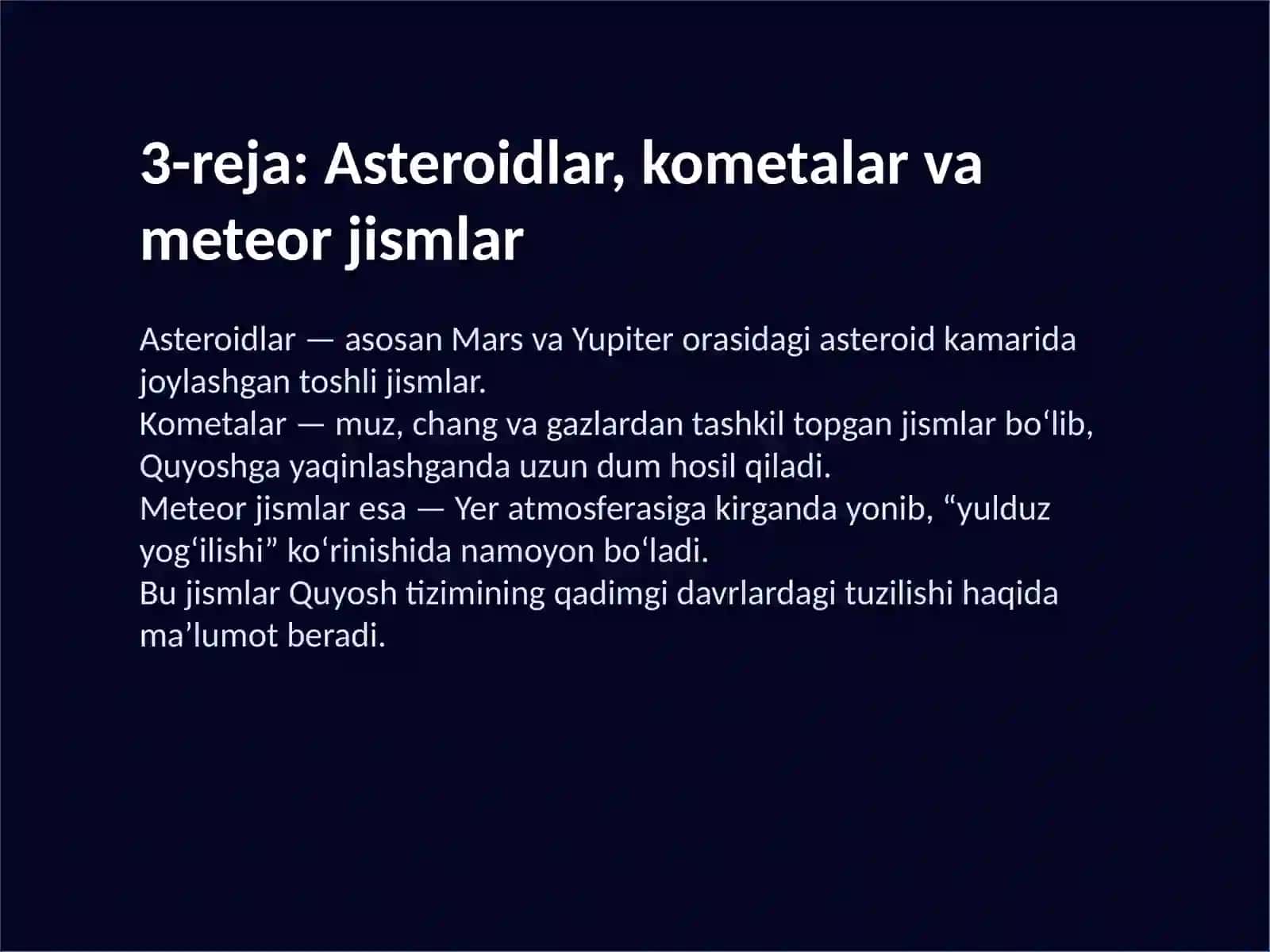 Quyosh tizimi va osmon jismlari 4