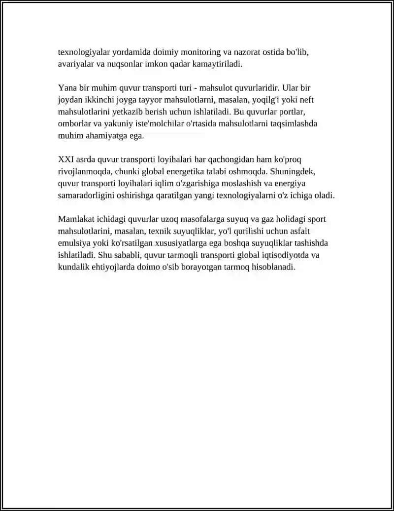 Quvur tarmoqli transport 4
