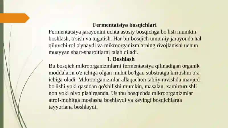 Fermentatsiya jarayonini mohiyati 4