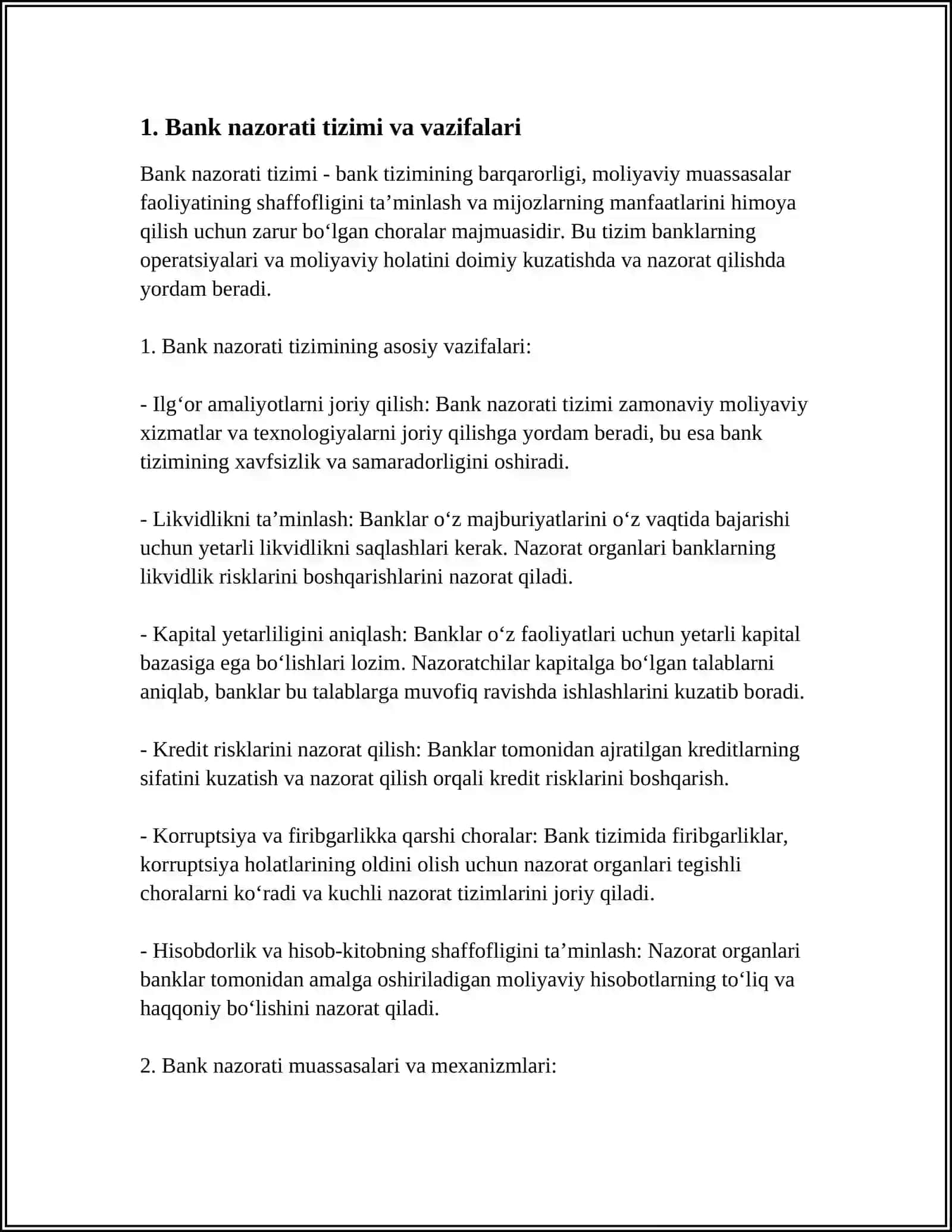BANK NAZORATI VA AUDITI 4