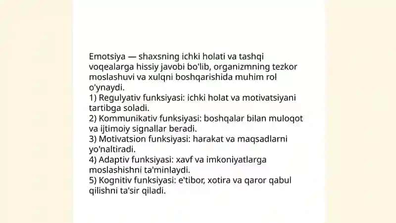 Emotsiya va uning 4