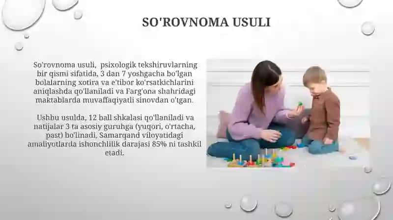 Bolalar psixodiagnostikasining asosiy va yordamchi metodlari 4
