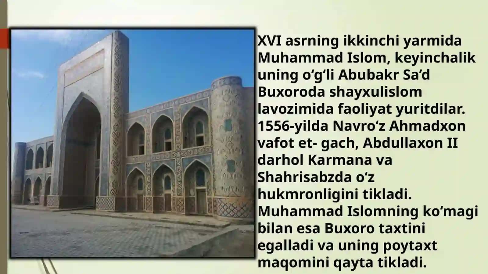 AbdullaxonII davrida Buxoro xonligining yuksalishi 4