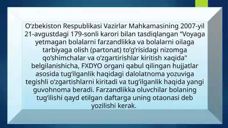 FARZANDLIKKA OLISH 4