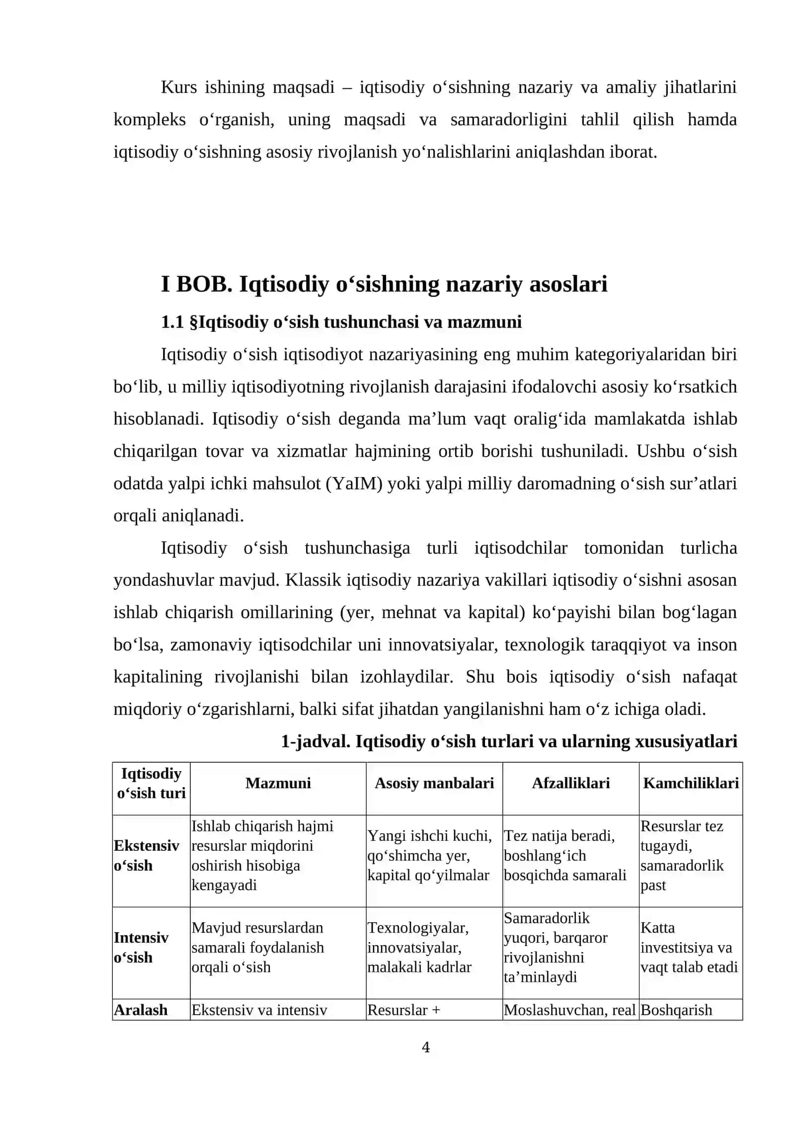 Iqtisodiy o'sishning nazariy asoslari 4
