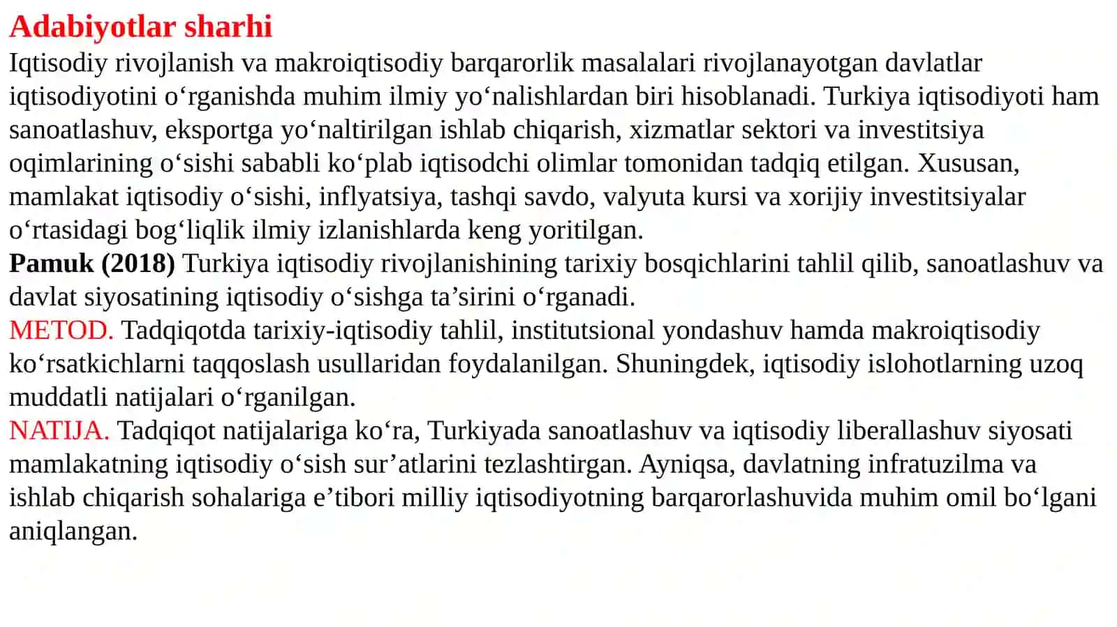 Turkiya iqtisodiyoti va emperik tahlili 4