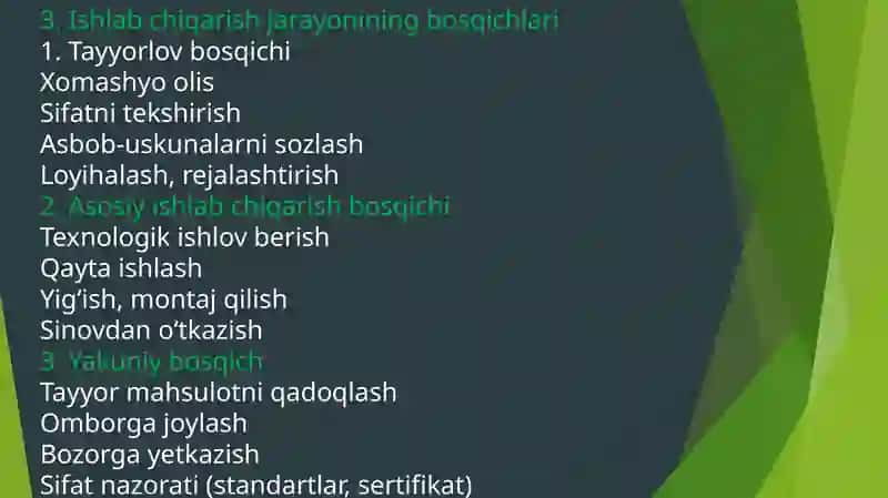 Ishlab Chiqarish Jarayoni va Uning Natijalari 4