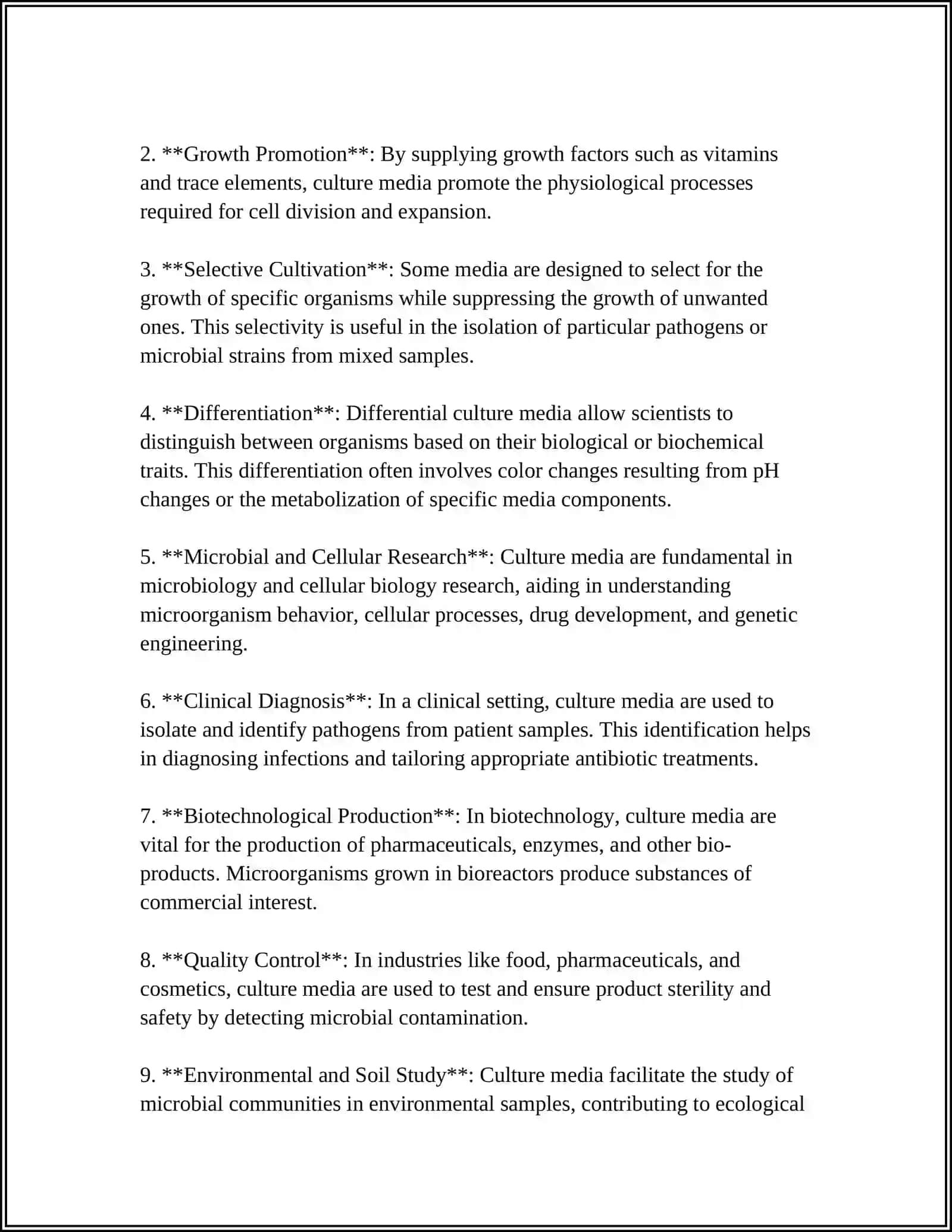 CULTURE MEDIA, CLASSIFICATION, REQUIREMENTS FOR CULTURE MEDIA 4