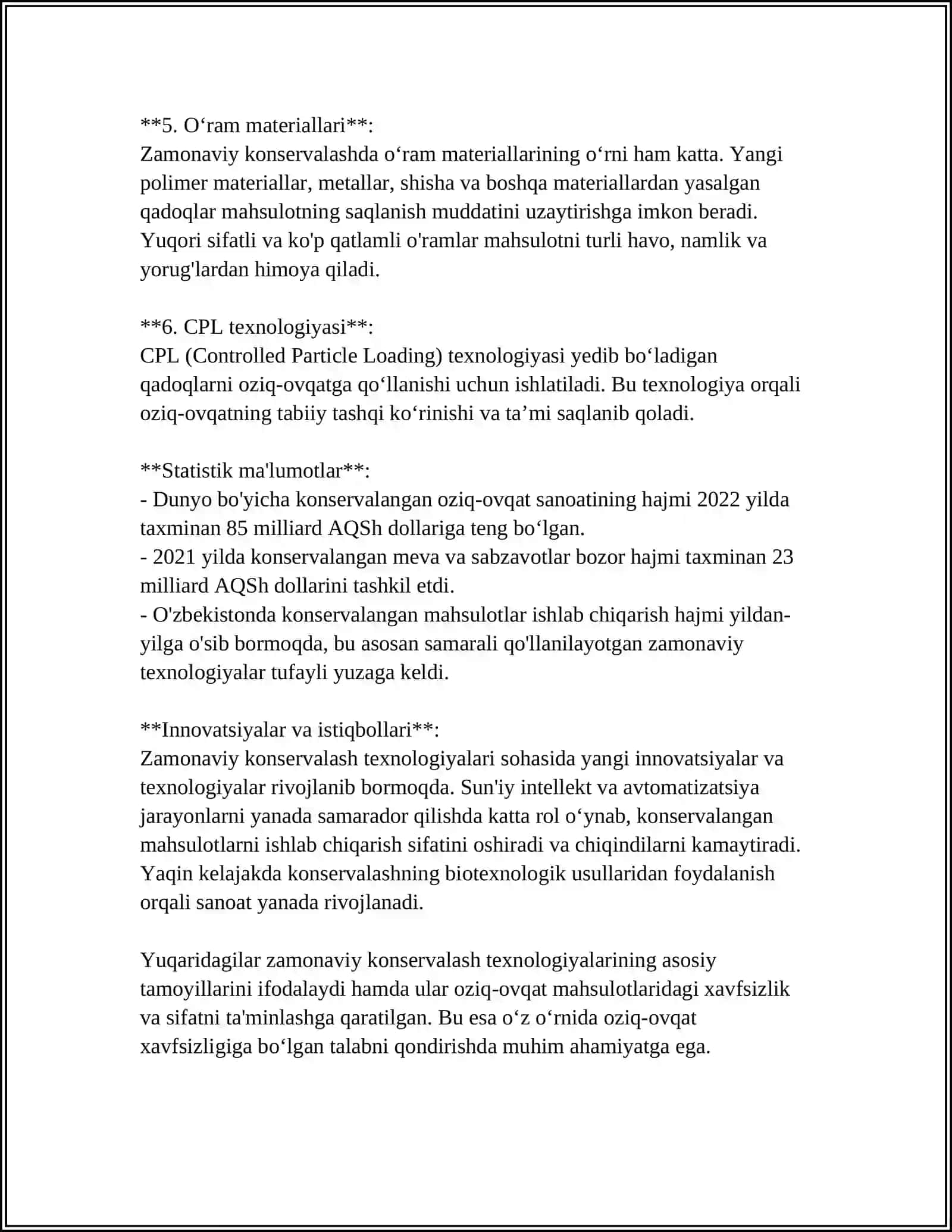 TERINI KONSERVALASHNING YANGI USULLARI 4
