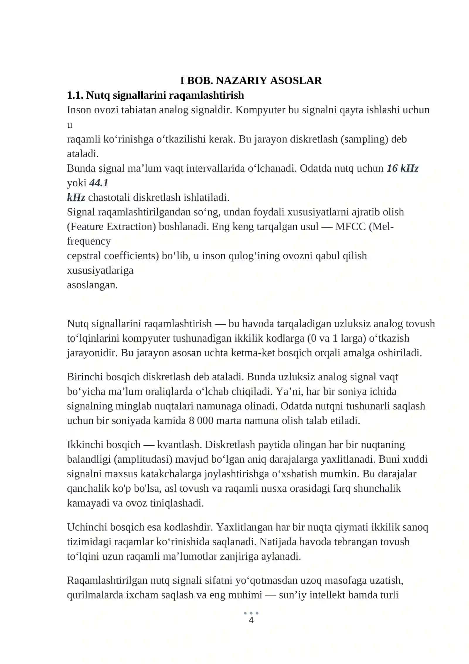 Ovoz tanish tizimlari (Speech Recognition) 4