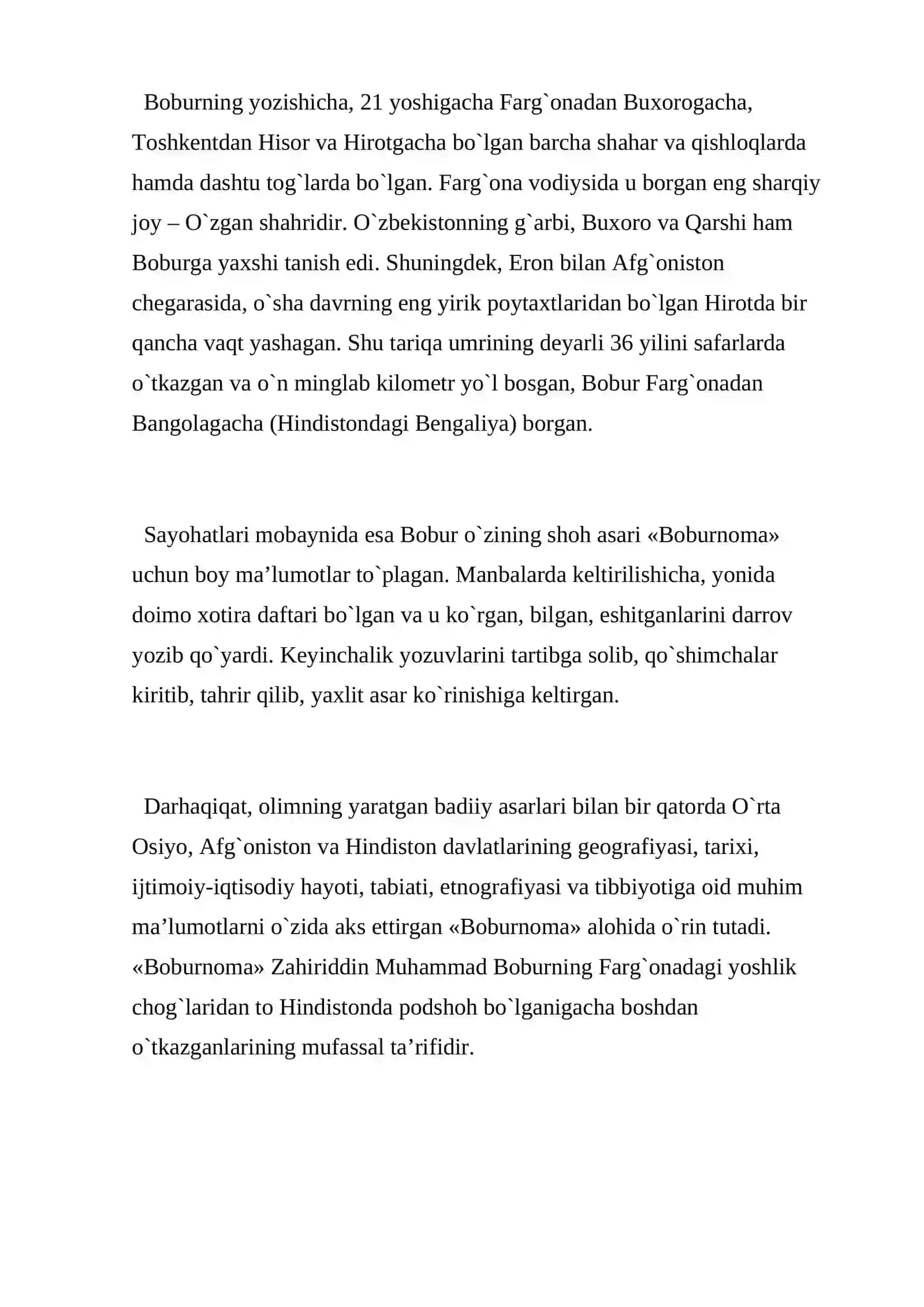 BOBURNOMA ASARIDA TABIATGA OID BANDLARINI O'RGANISH 4