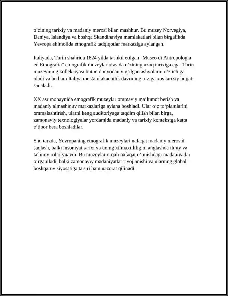 YEVROPADAGI ETNOGRAFIK MUZEYLAR 4
