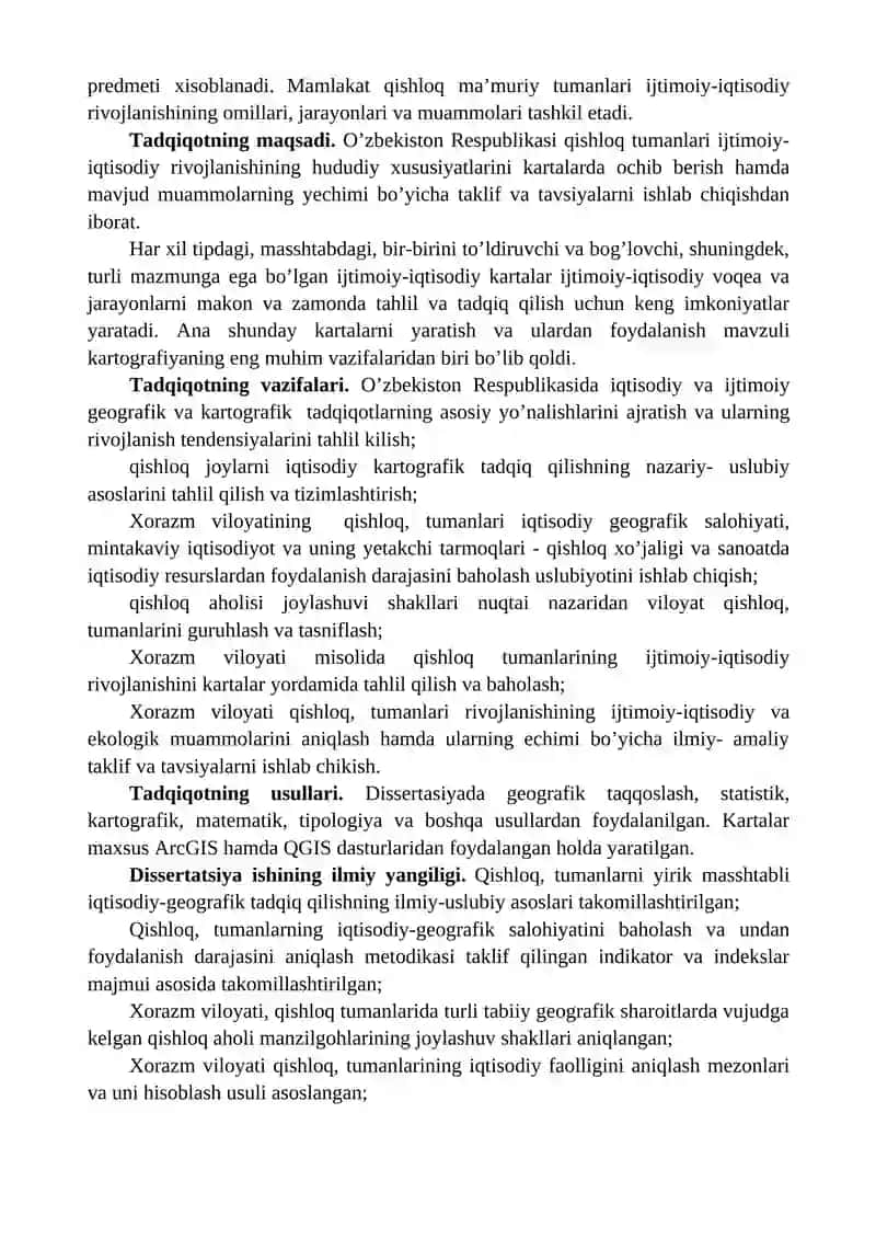 QISHLOQ, MA’MURIY TUMANLARNING YIRIK MASSHTABLI IJTIMOIY-IQTISODIY KARTALARINI TUZISH 4