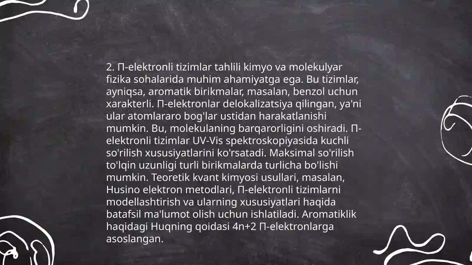 П-elektronli sistemalar uchun Xyukkel metodi 4
