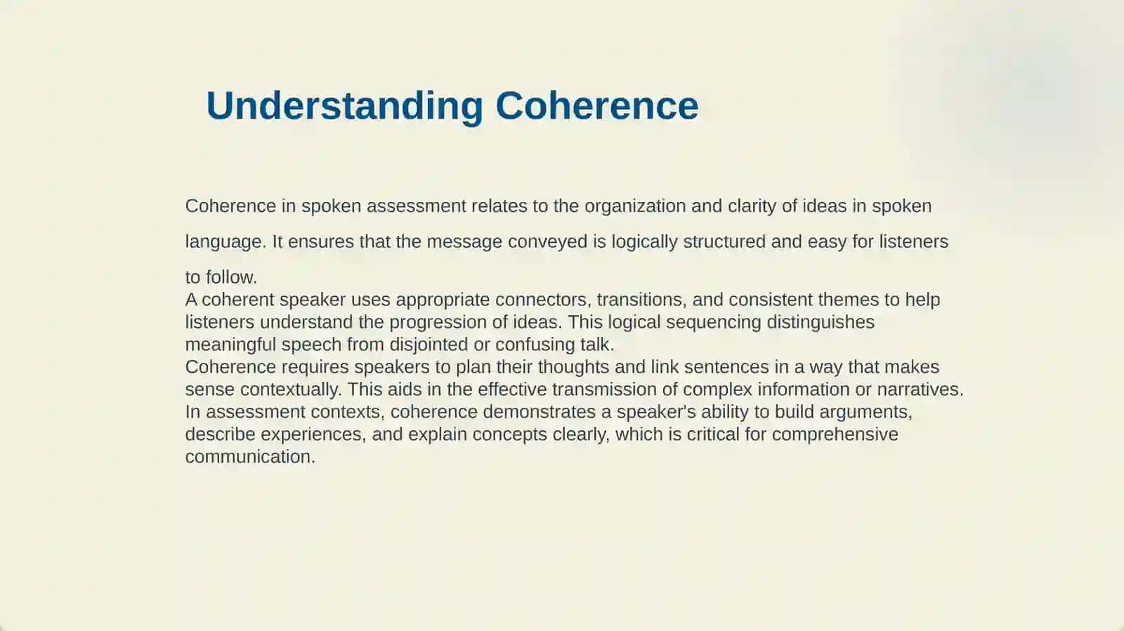 FLUENCY AND COHERENCE IN SPOKEN ASSESSMENT 4