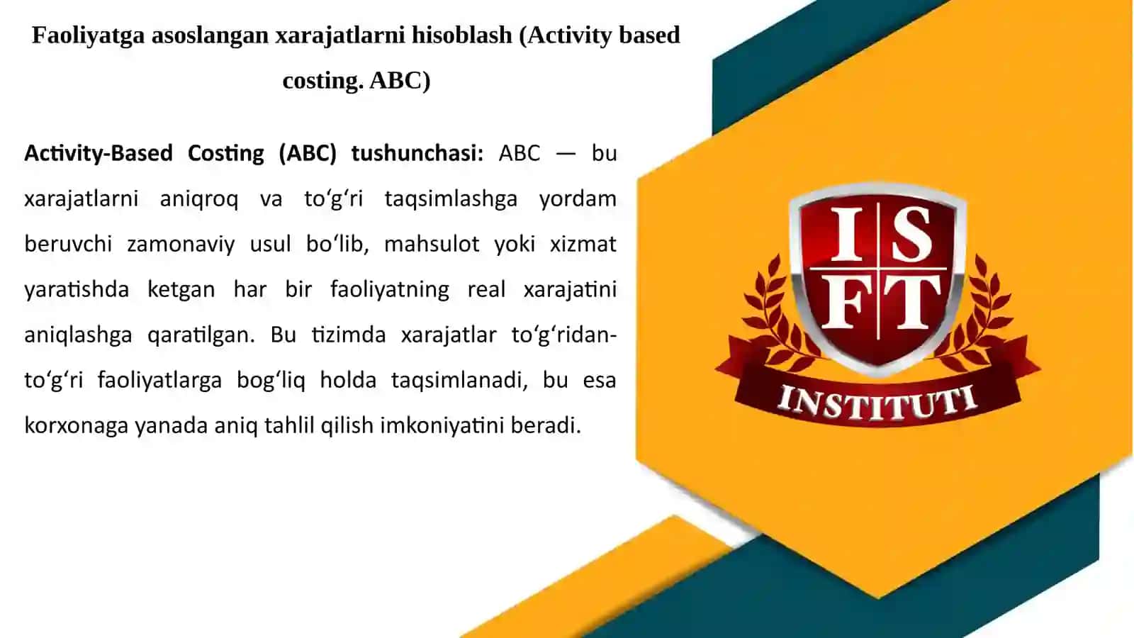 XARAJATLARNI HISOBLASHNING MUQOBIL TAMOYILLARI 4