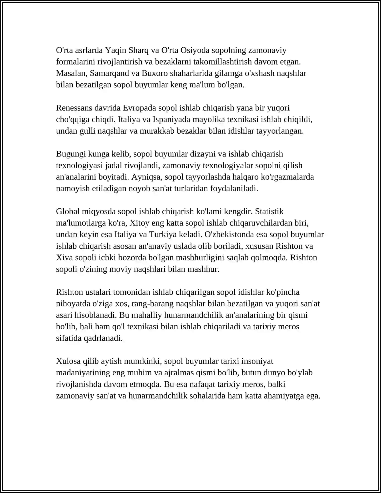 SOPOL BUYUMLAR XOSSALARI 4