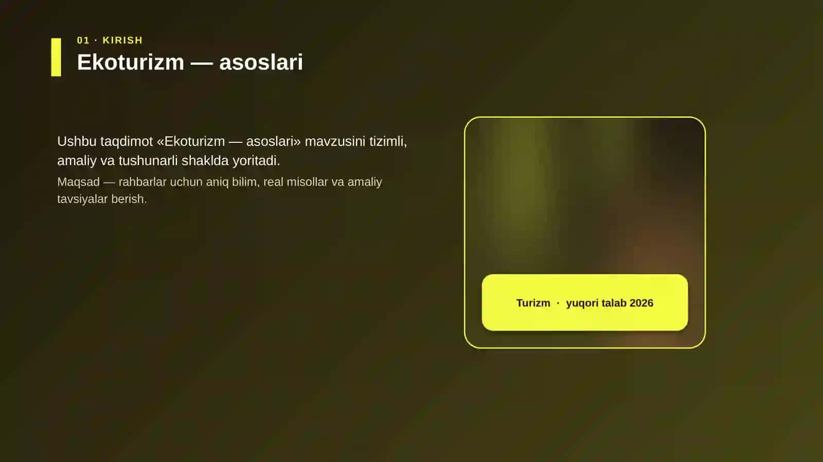 Ekoturizm — asoslari 4