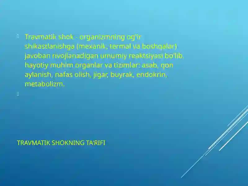 Travmatik shok va uzoq muddatli siqilish sindromi 4