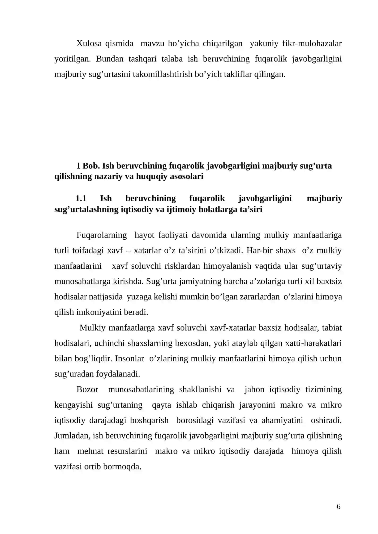 Ish beruvchining fuqarolik javobgarligini majburiy sug’urta qilish mexanizmini 4