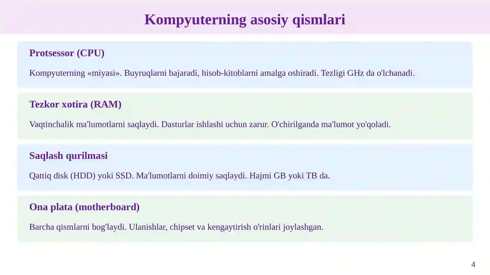 Kompyuter texnologiyalari va raqamli dizayn asoslari 4